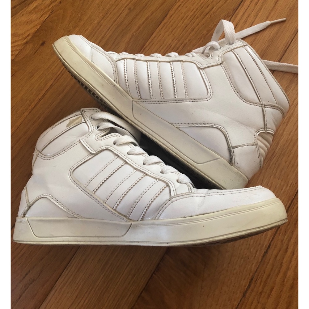 Adidas All White High Sneakers